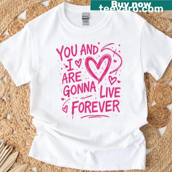 Playful meme text T-shirt about friendship and love