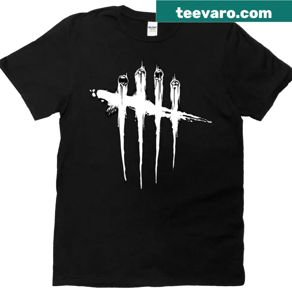 Bold logo on horror games t-shirt