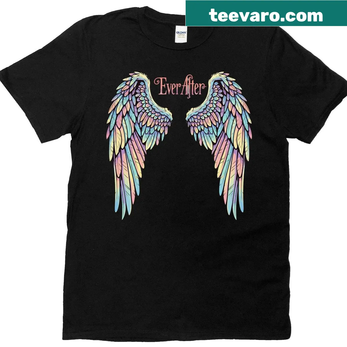 Whimsical text T-shirt with 'A Bird May Love A Fish' saying — on a men's t-shirt