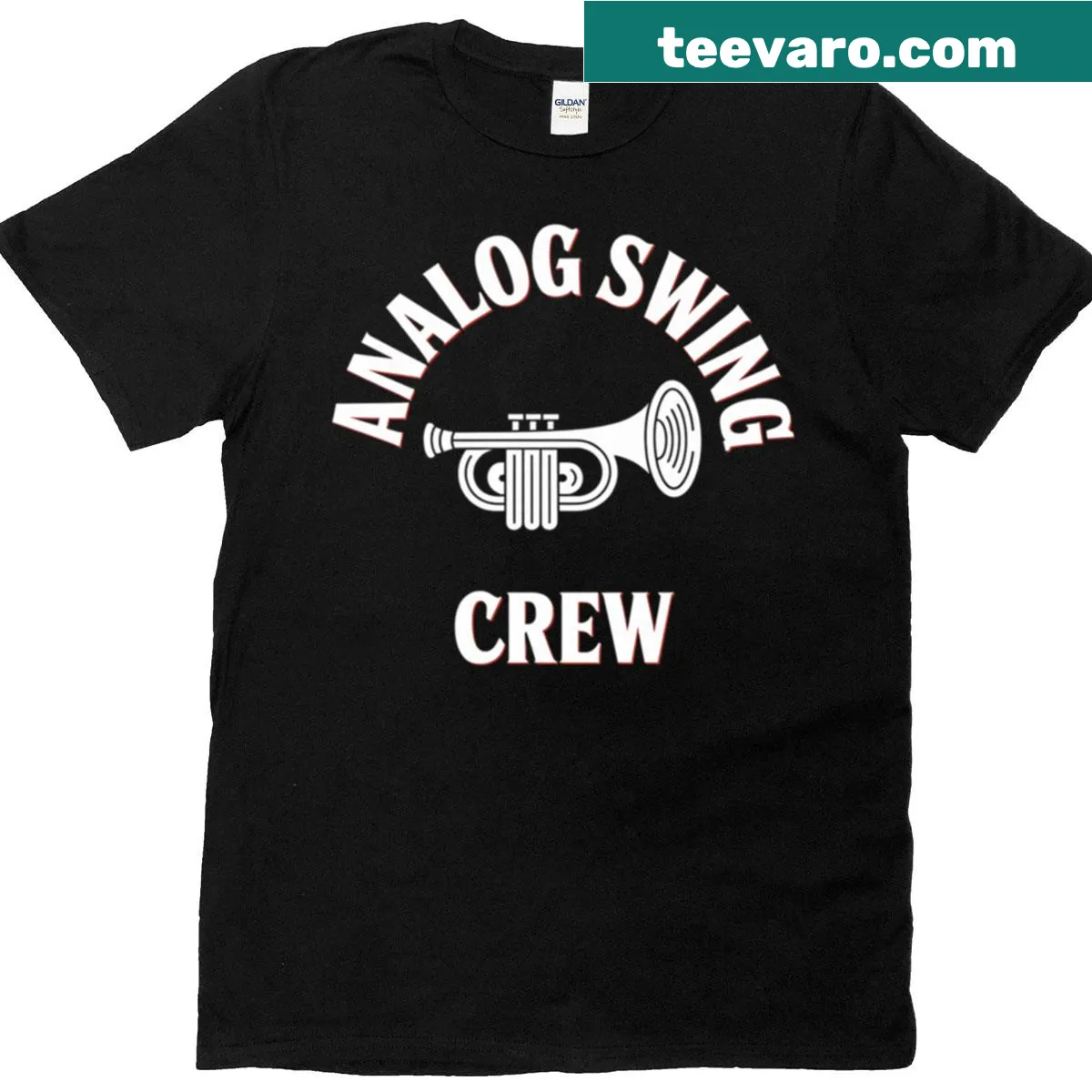 Vintage design celebrating Analog Swing music on a T-shirt — on a men's t-shirt