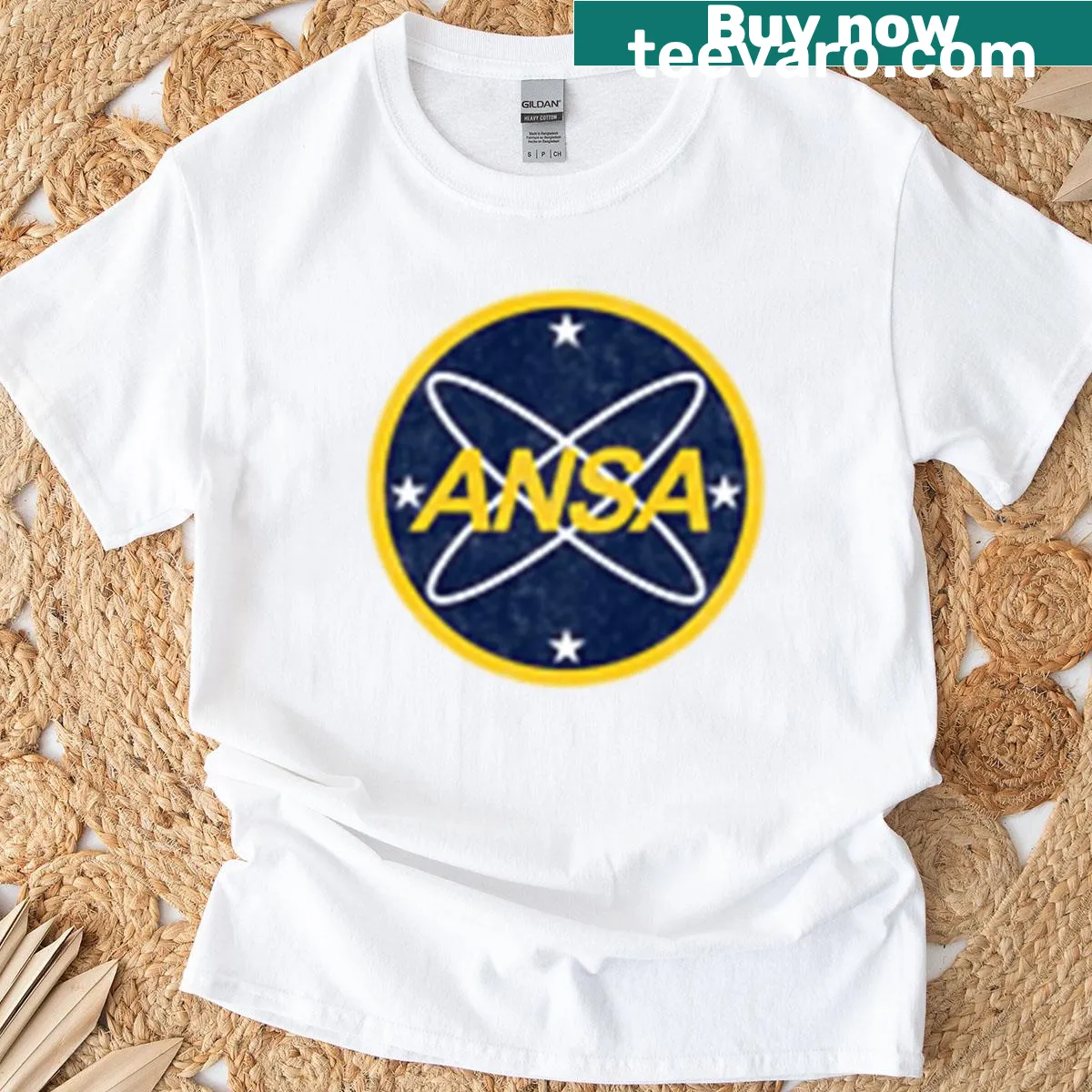 Minimalist NASA logo pocket T-shirt for space enthusiasts — on a men's t-shirt