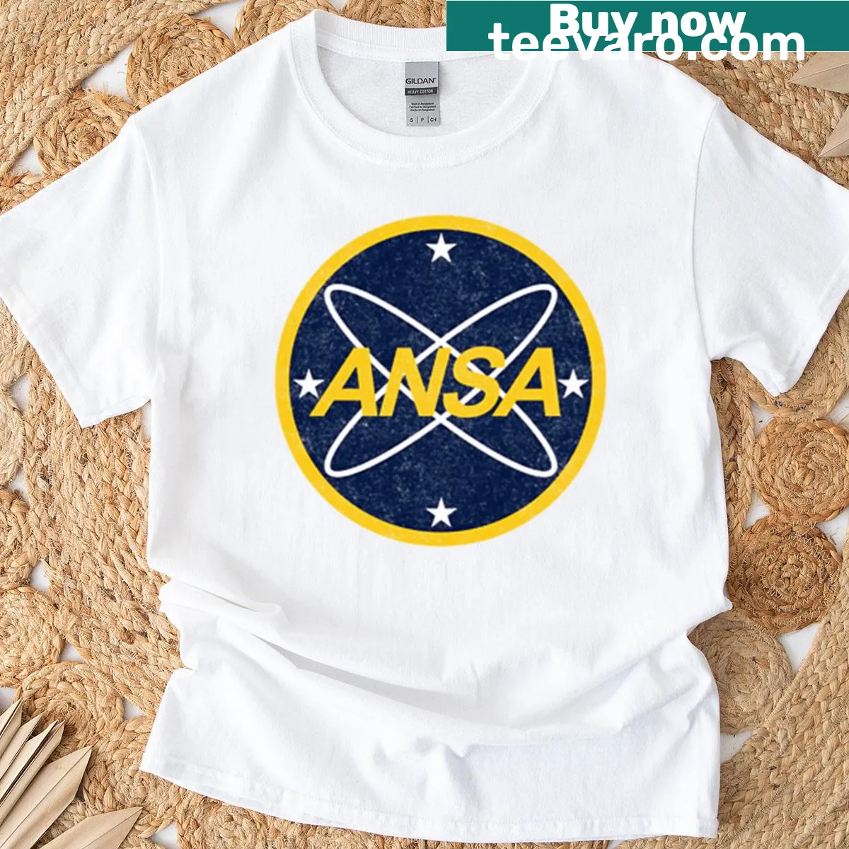 American National Space Administration emblem on a t-shirt — on a men's t-shirt