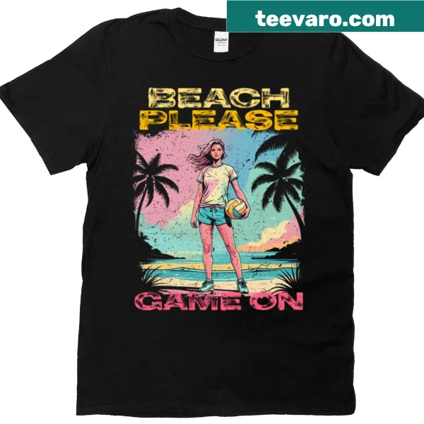 Beach volleyball t-shirt with playful graphic design