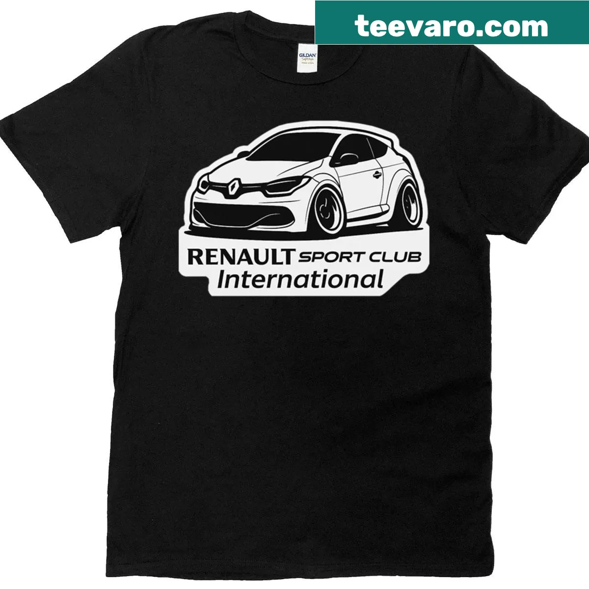 Minimalist silhouette of RS Megane on t-shirt — on a men's t-shirt