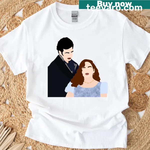 Bridgerton t-shirt featuring Penelope and Colin illustration