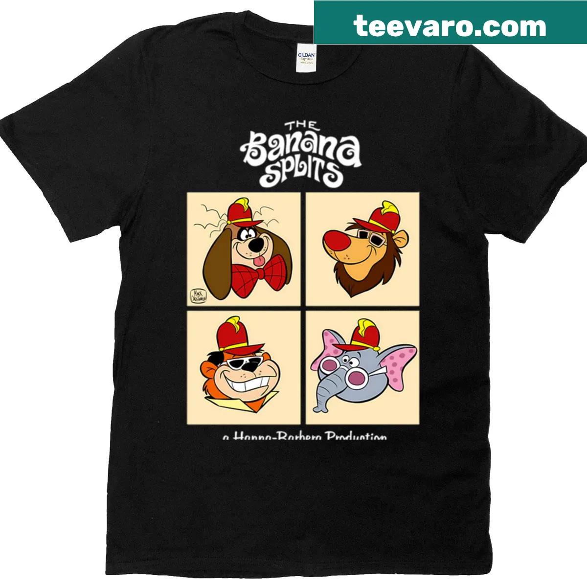 Vintage cartoon animated movies logo T-shirt design — on a men's t-shirt