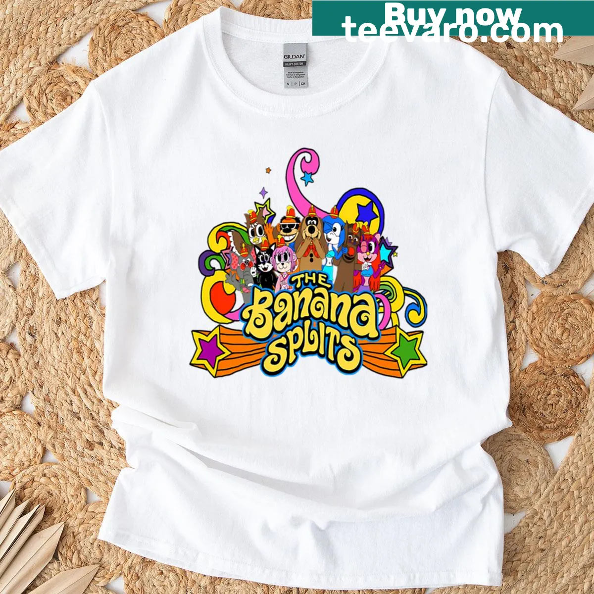 Vintage T-shirt with animated logo from classic cartoon movies — on a men's t-shirt