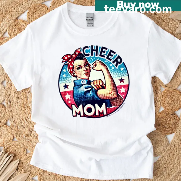 Typography t-shirt for Cheer Mom with bold supportive text