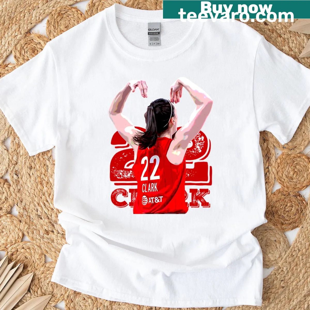 Minimalist Clark 22 T-shirt featuring the number '22' in bold graphics — on a men's t-shirt