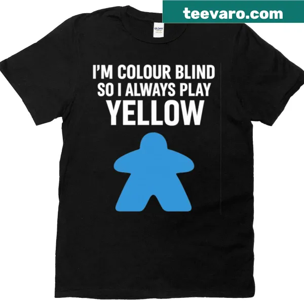 Humorous Colour Blind Board Gamer t-shirt with clever text