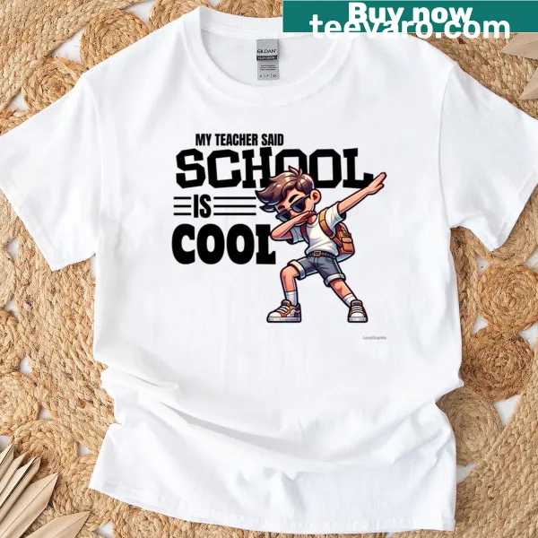 Funny school-themed shirt with dabbing boy and quote about school