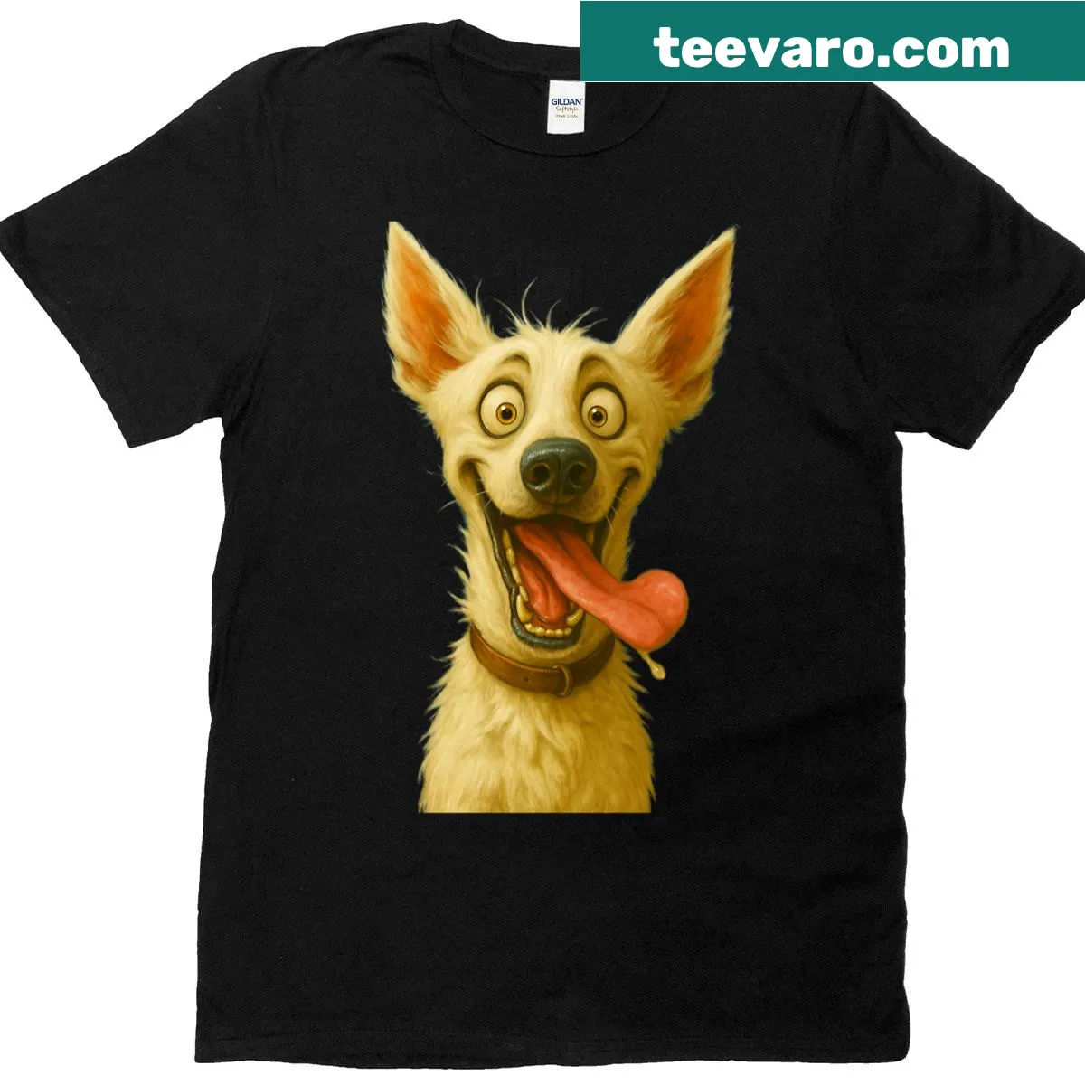 Playful illustration of a White Shepherd on vacation on T-shirt — on a men's t-shirt