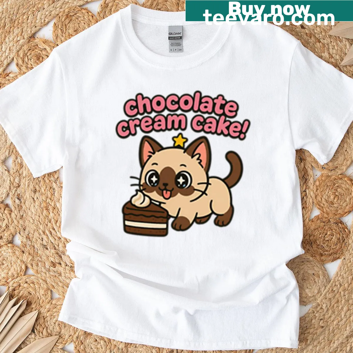 Cute cat dessert tee featuring lovable cats and desserts — on a men's t-shirt