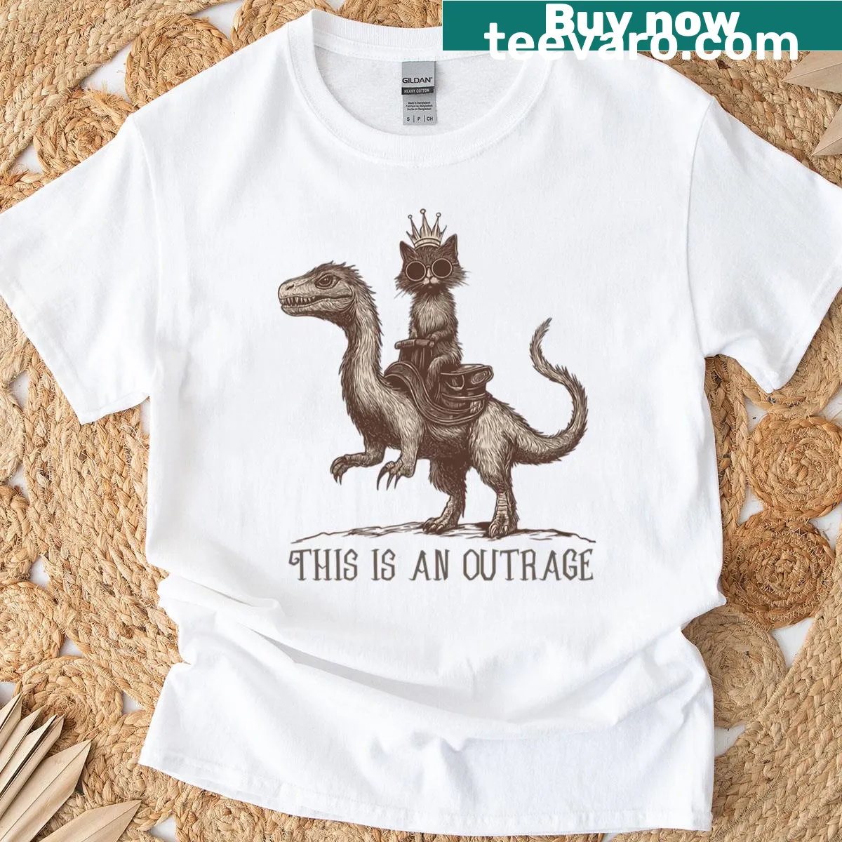 Retro Dungeon Crawler Carl graphic t-shirt design — on a men's t-shirt