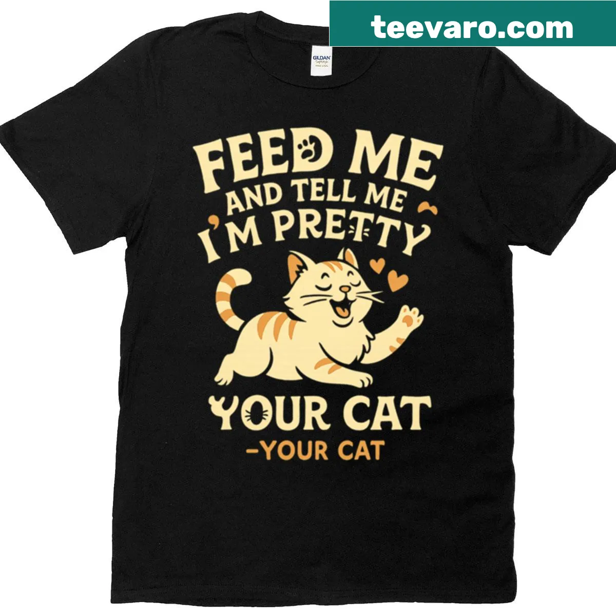 Vintage cat lettering t-shirt with humorous text for cat lovers. — on a men's t-shirt