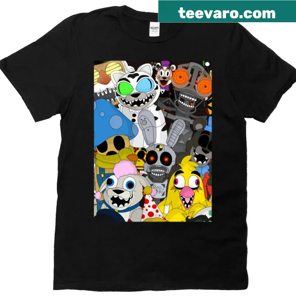 T-shirt featuring characters from the Five Nights at Freddy's game