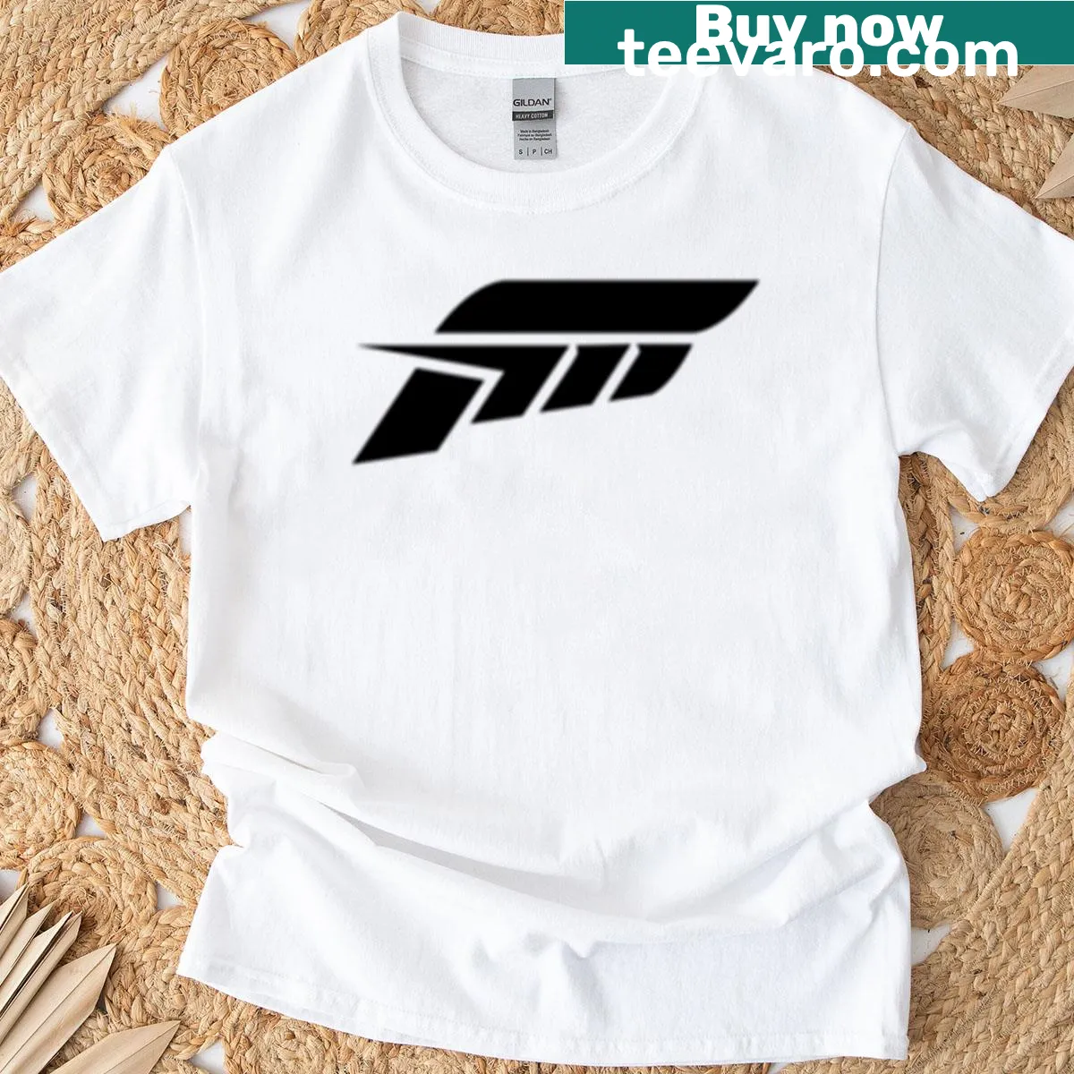Minimalist Forza Motorsport logo T-shirt for racing enthusiasts — on a men's t-shirt