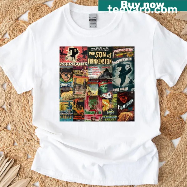 Stylized graphic of Frankenstein on T-shirt