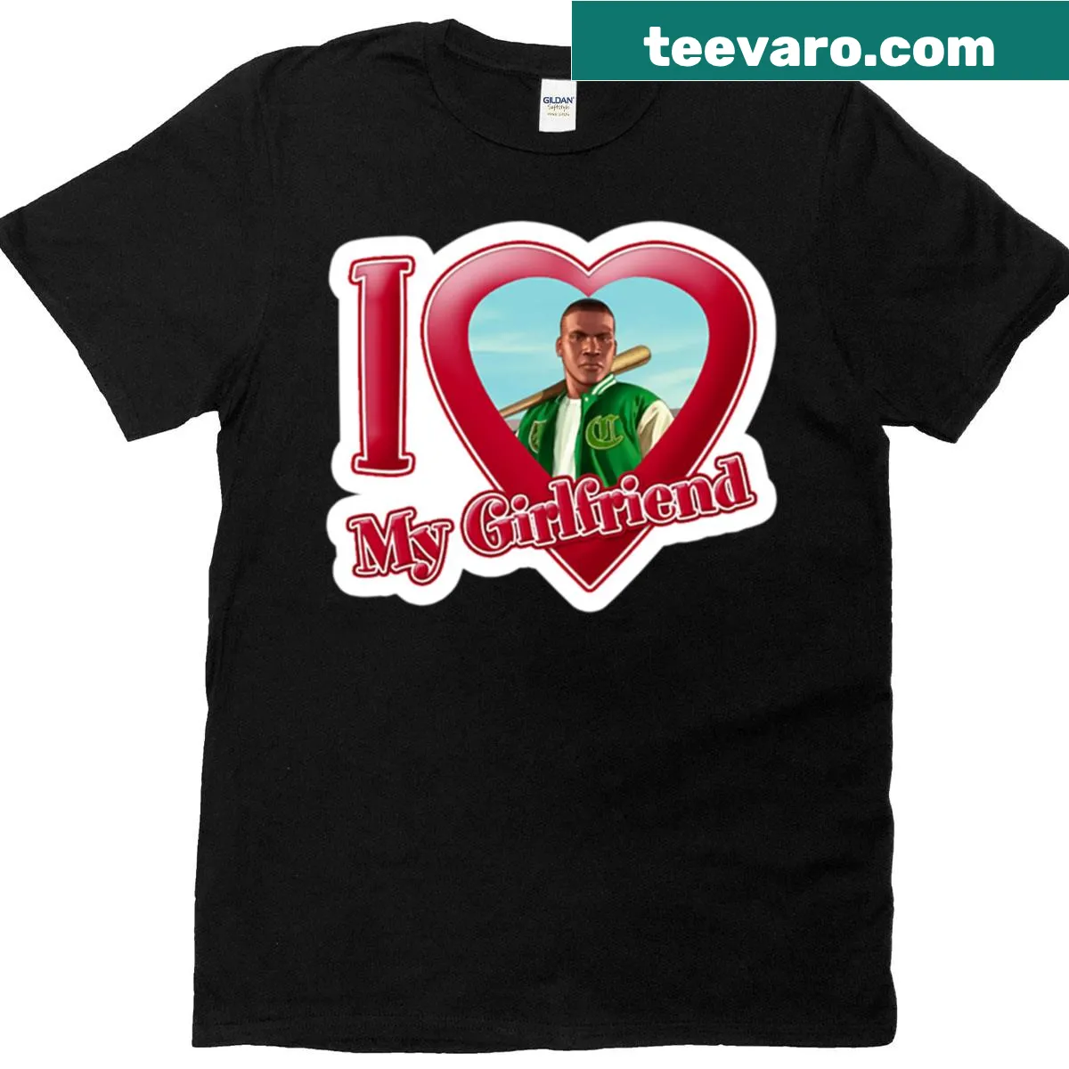 Funny t-shirt with text Franklin Is My Gf — on a men's t-shirt
