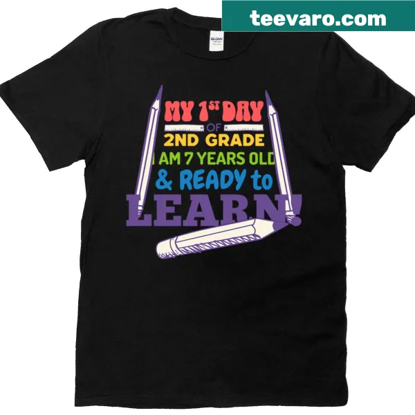 Funny T-shirt for proud second graders on first day of school