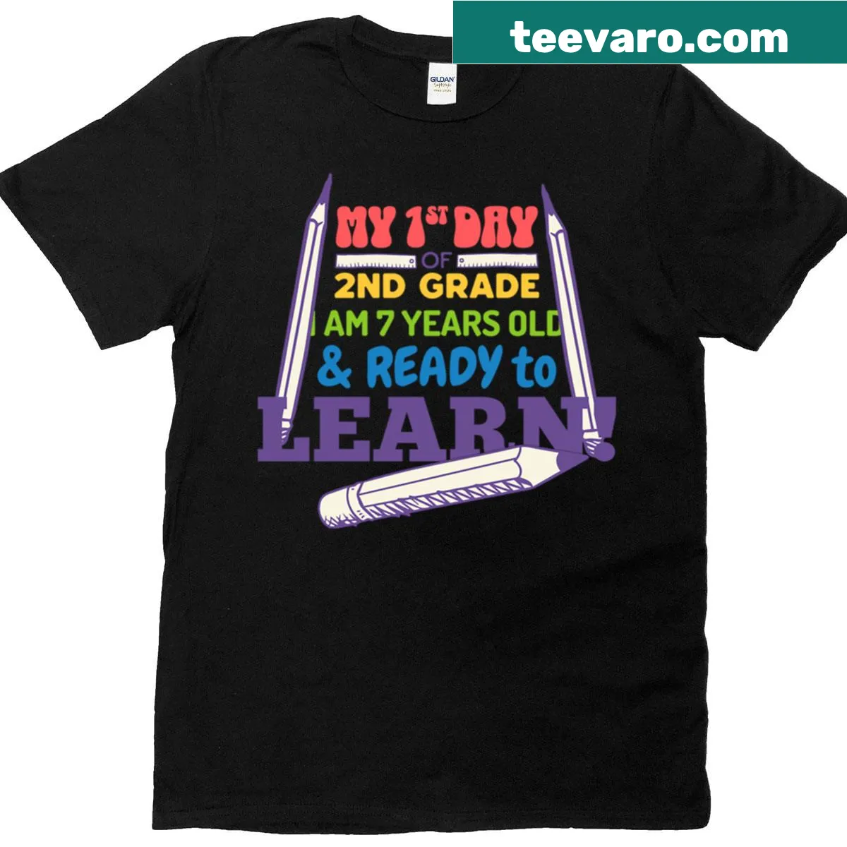 Funny T-shirt for proud second graders on first day of school — on a men's t-shirt