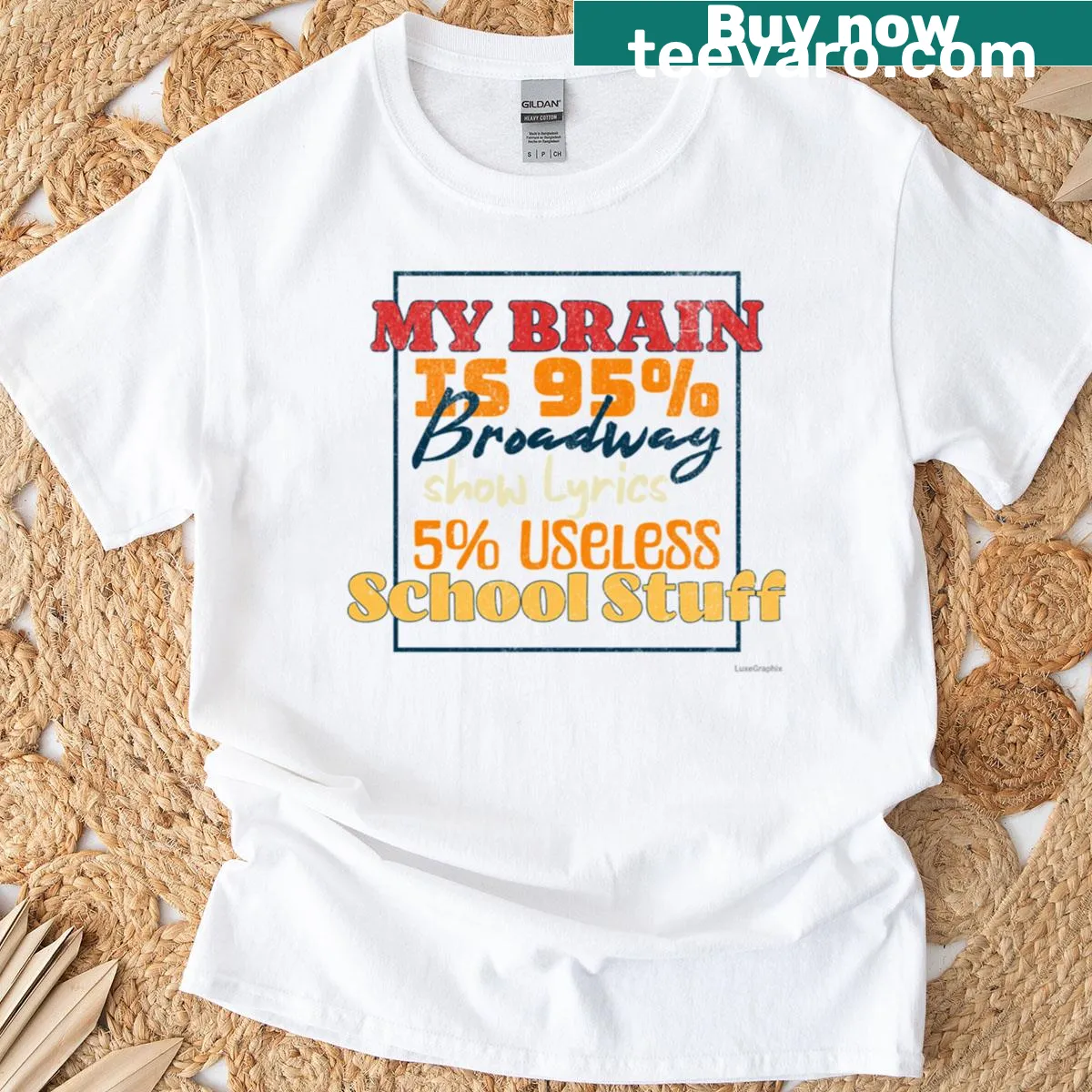 Funny theater-themed t-shirt with a humorous school quote — on a men's t-shirt