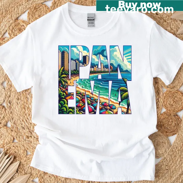 Vintage Ipanema Beach design T-shirt for travelers