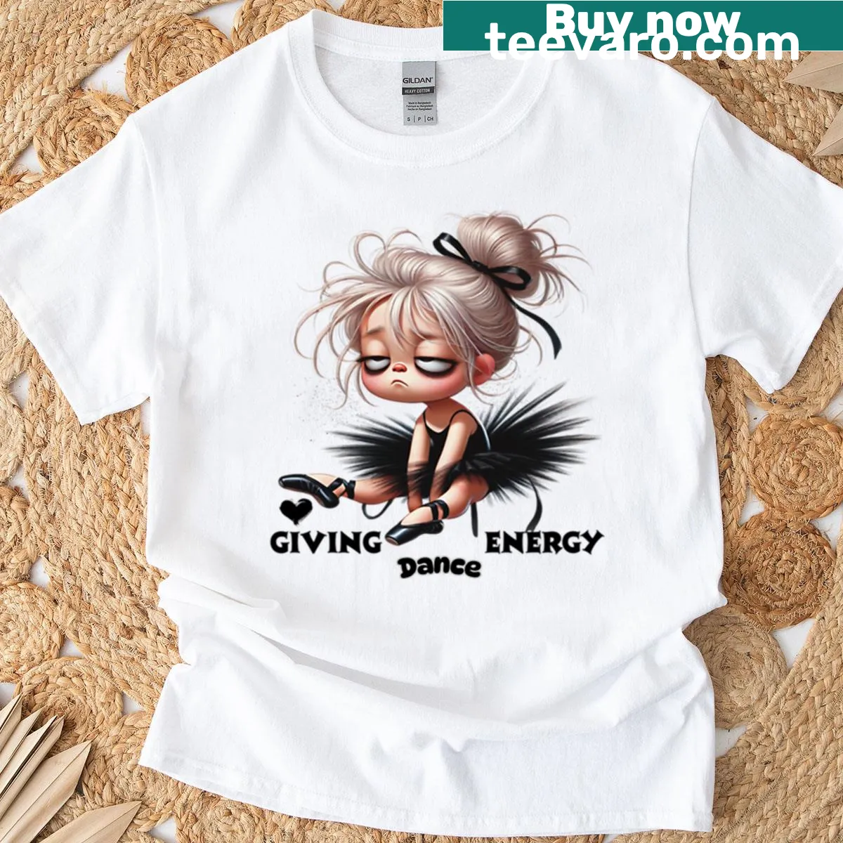 Oversized t-shirt featuring a sarcastic dance energy quote — on a men's t-shirt