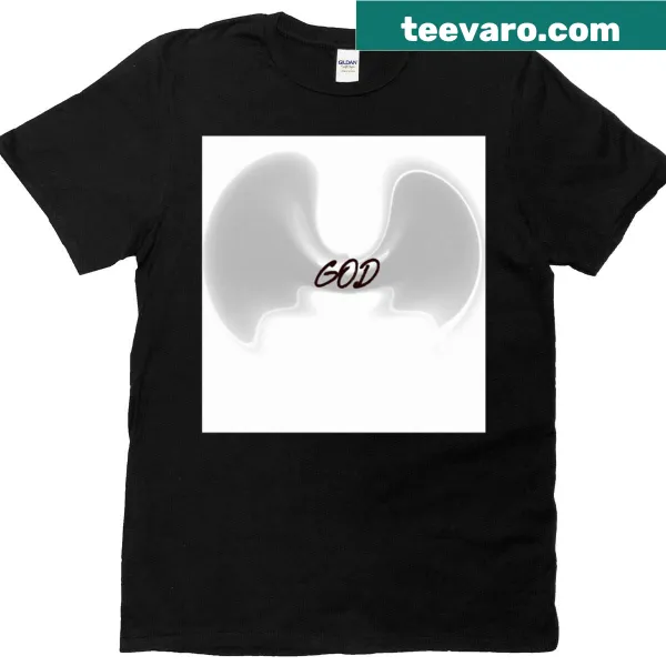 T-shirt with a serene illustration of angel wings representing faith.