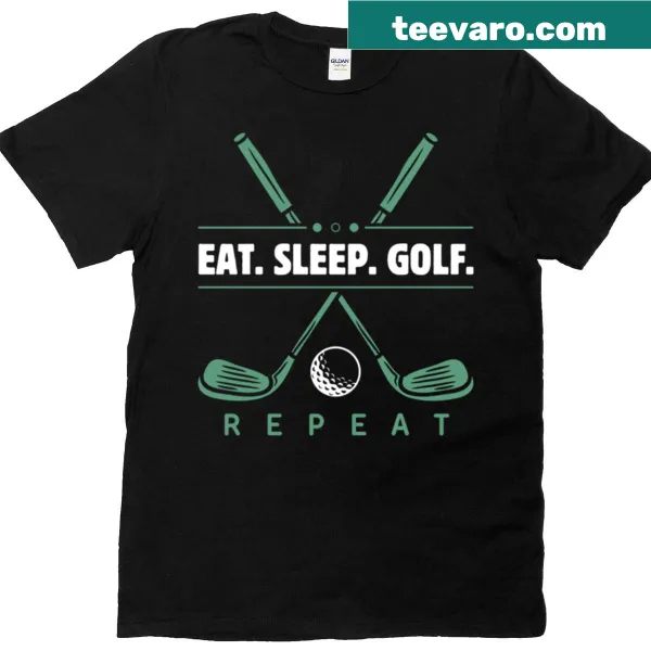 Funny golf t-shirt with playful graphics for men and women.
