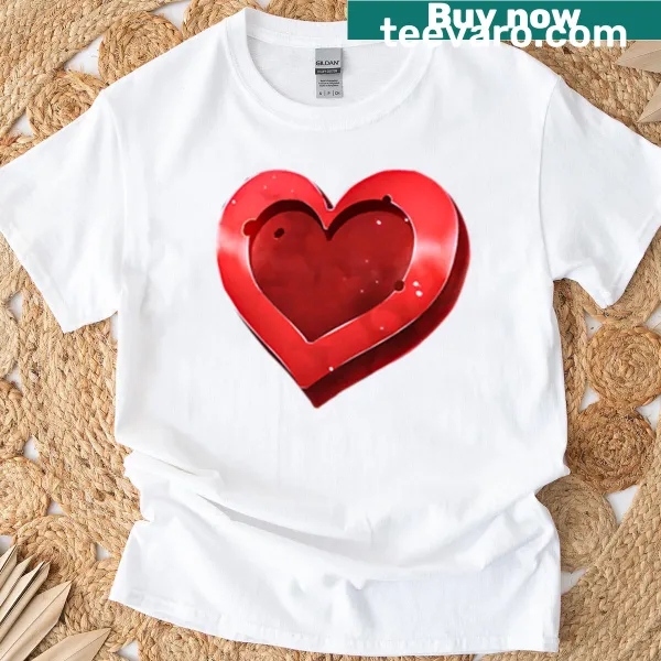 Heart symbol graphic on the Heart Pickup T-shirt