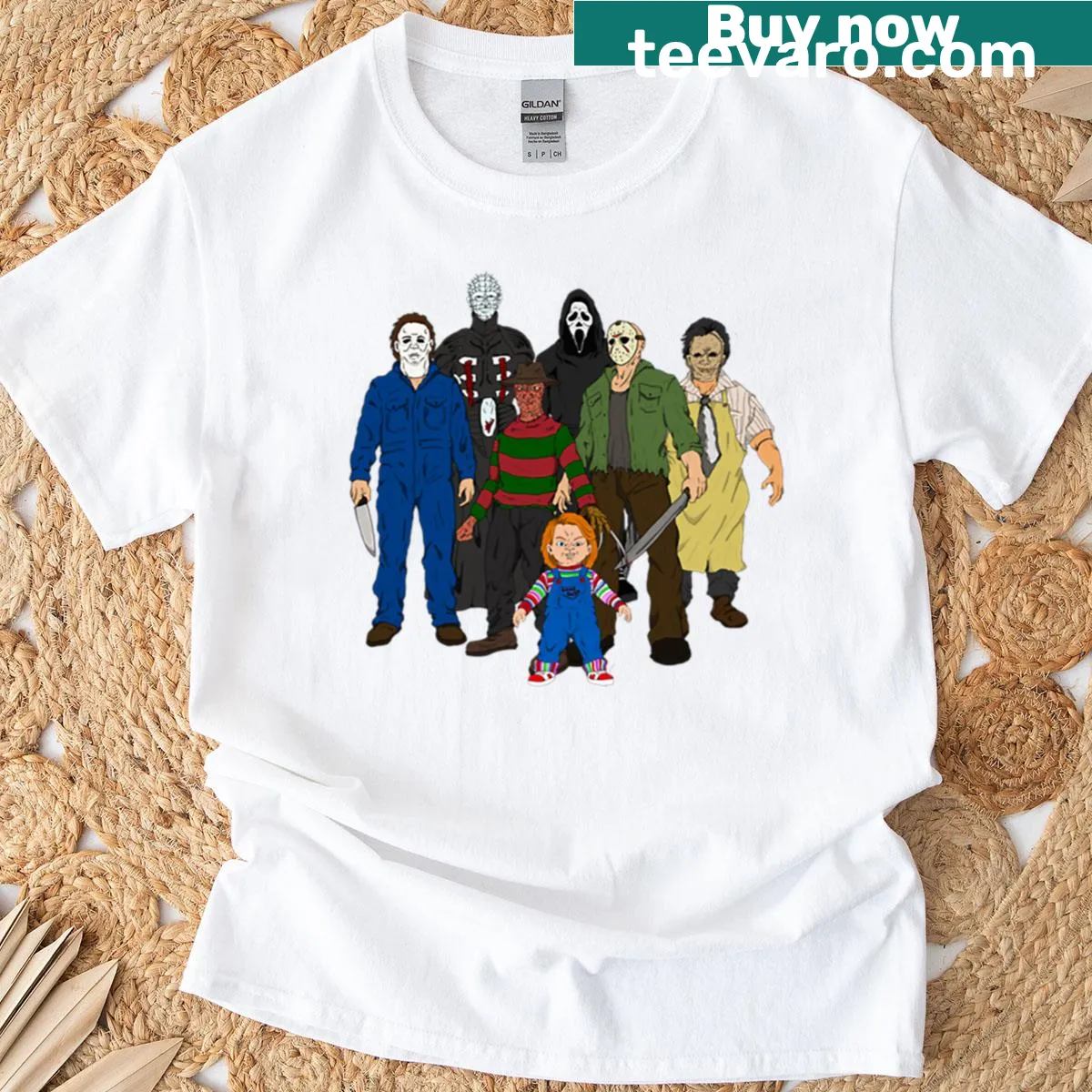 Graphic of horror icons on a T-shirt — on a men's t-shirt