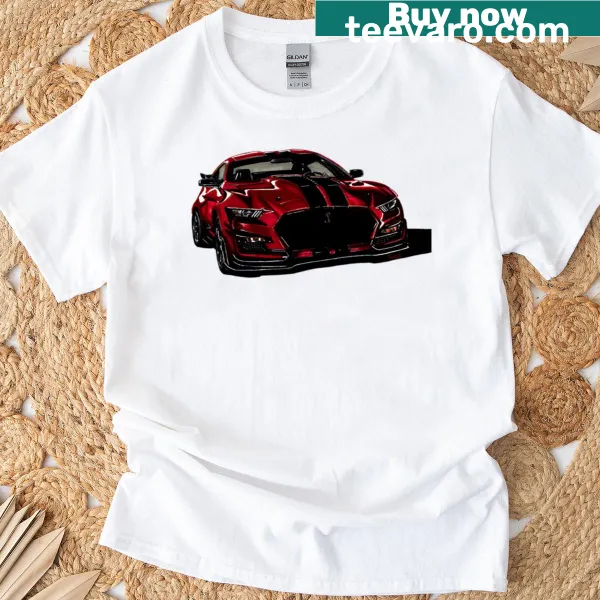Hand-drawn muscle car illustration T-shirt for petrol heads