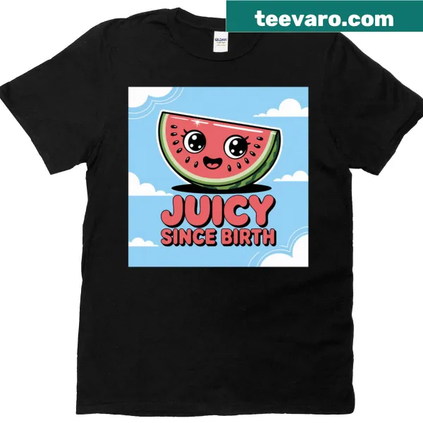 Oversized tee with a cute watercolor watermelon design