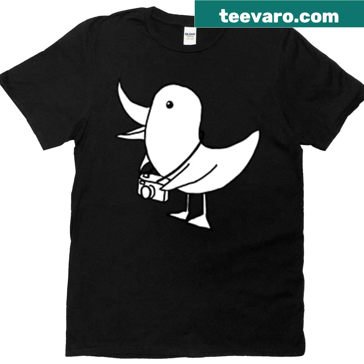Cartoon image of Kevin the Duck on a t-shirt — on a men's t-shirt