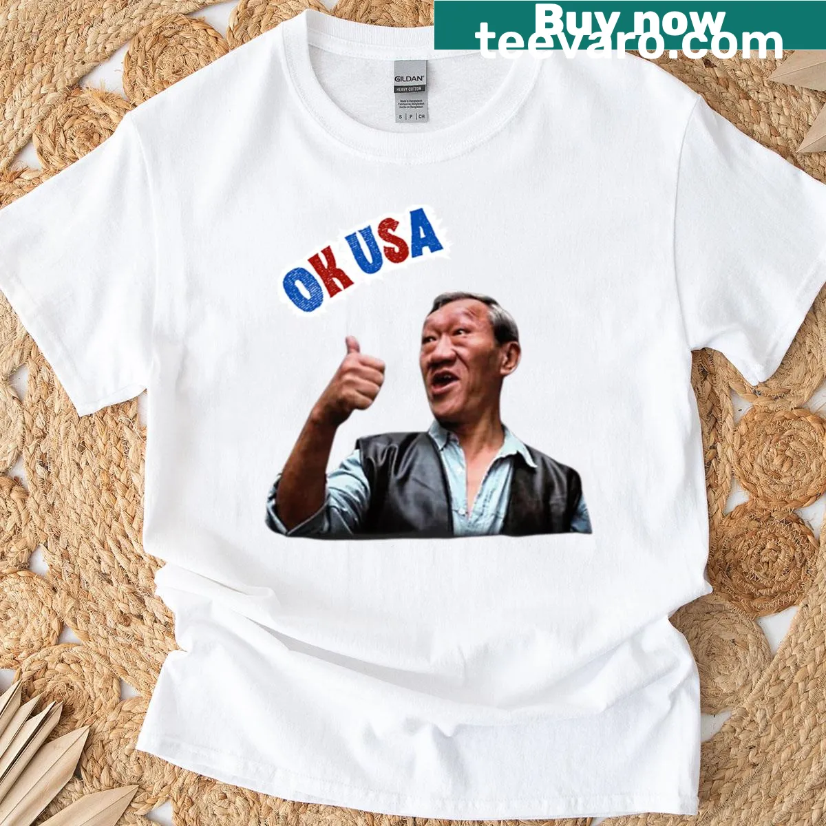 Martial arts themed t-shirt with Kumite USA graphic — on a men's t-shirt