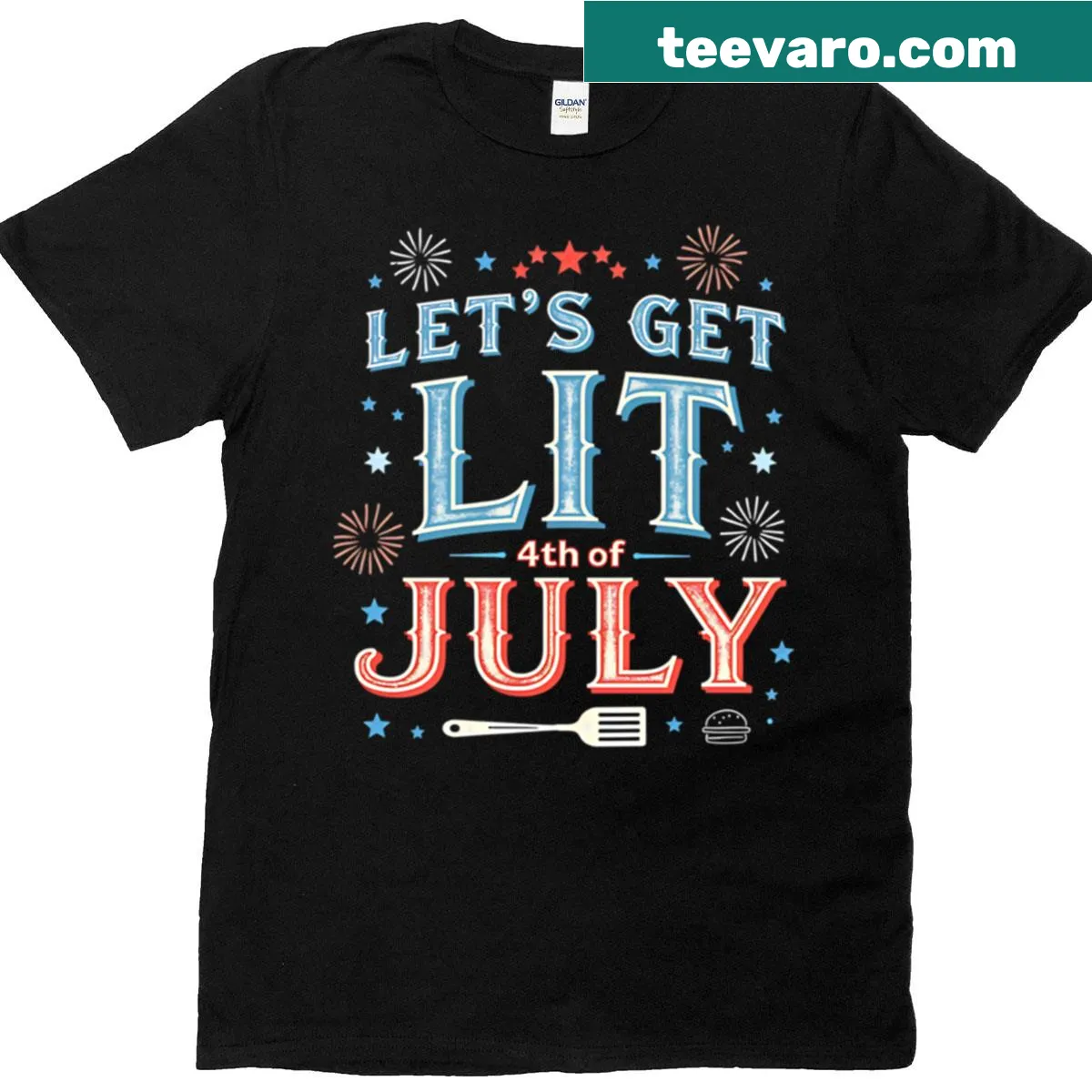 Funny Fourth of July T-shirt with patriotic design — on a men's t-shirt