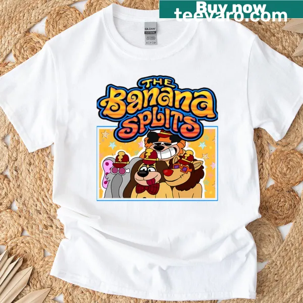 T-shirt featuring animated vintage movie logos