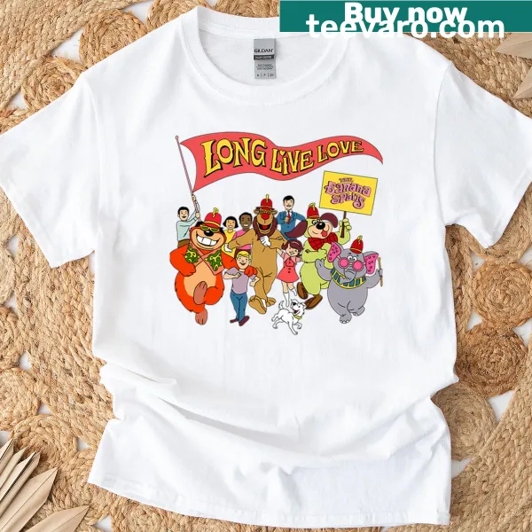 Vintage-style animated movies logo T-shirt with cartoon elements