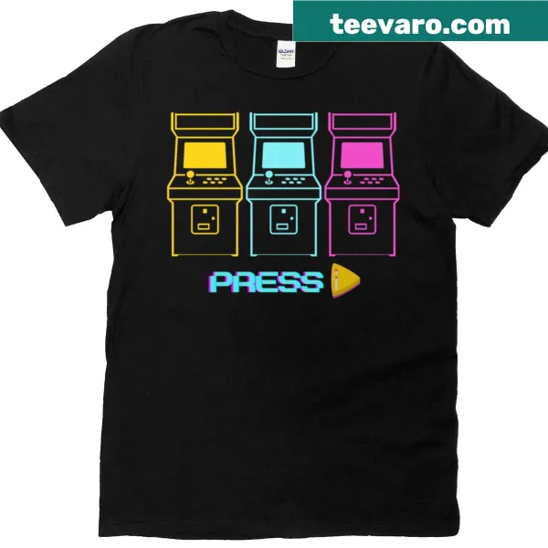 Vintage game t-shirt with neon graphics