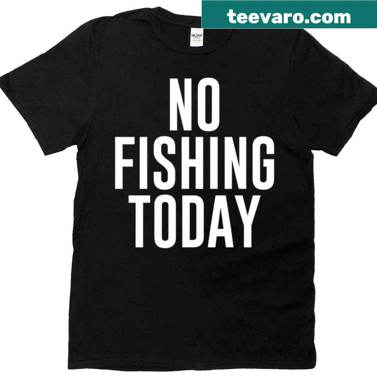 Funny fishing T-shirt with sad stick man graphic design — on a men's t-shirt
