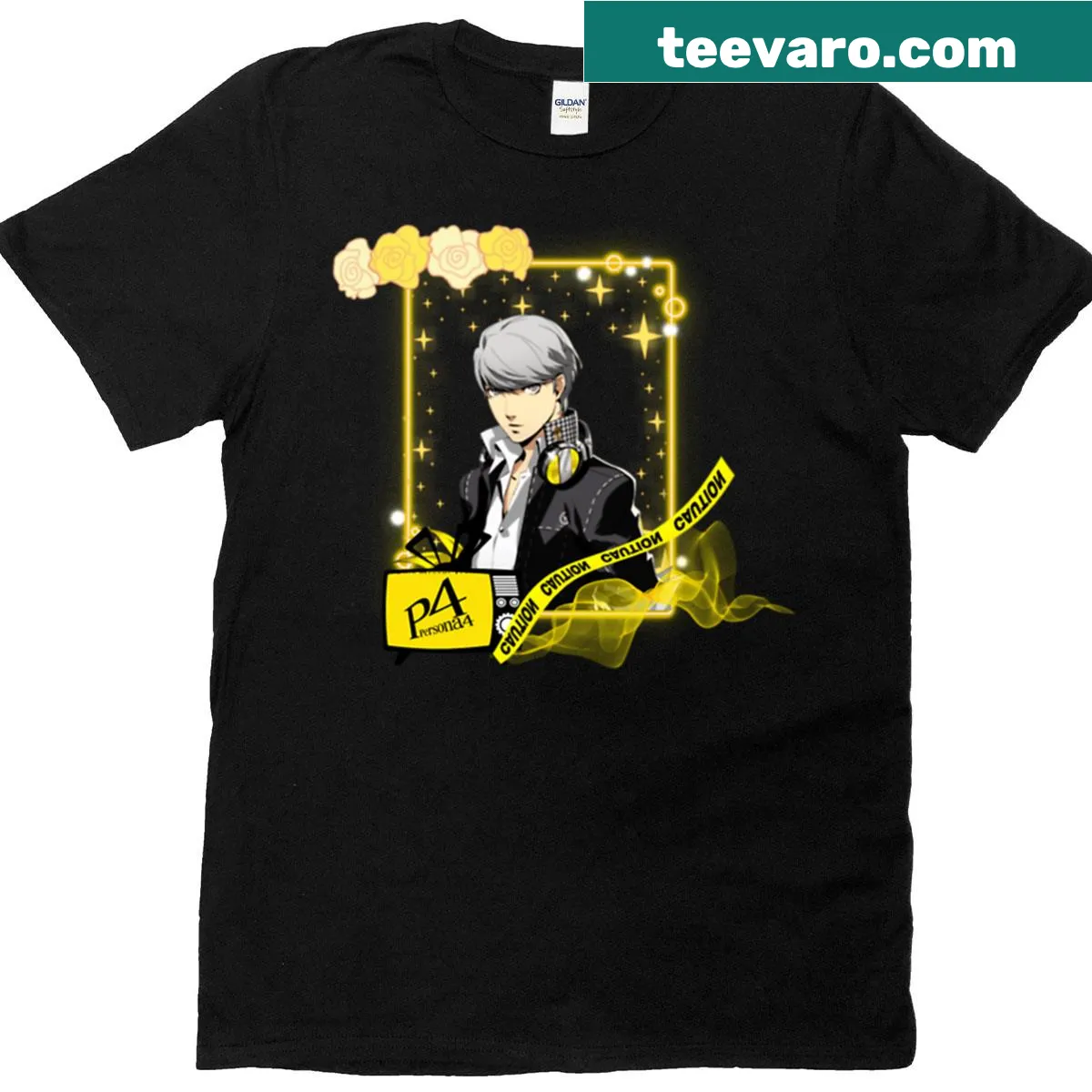 T-shirt featuring Yu Narukami from Persona 4 in an aesthetic design — on a men's t-shirt