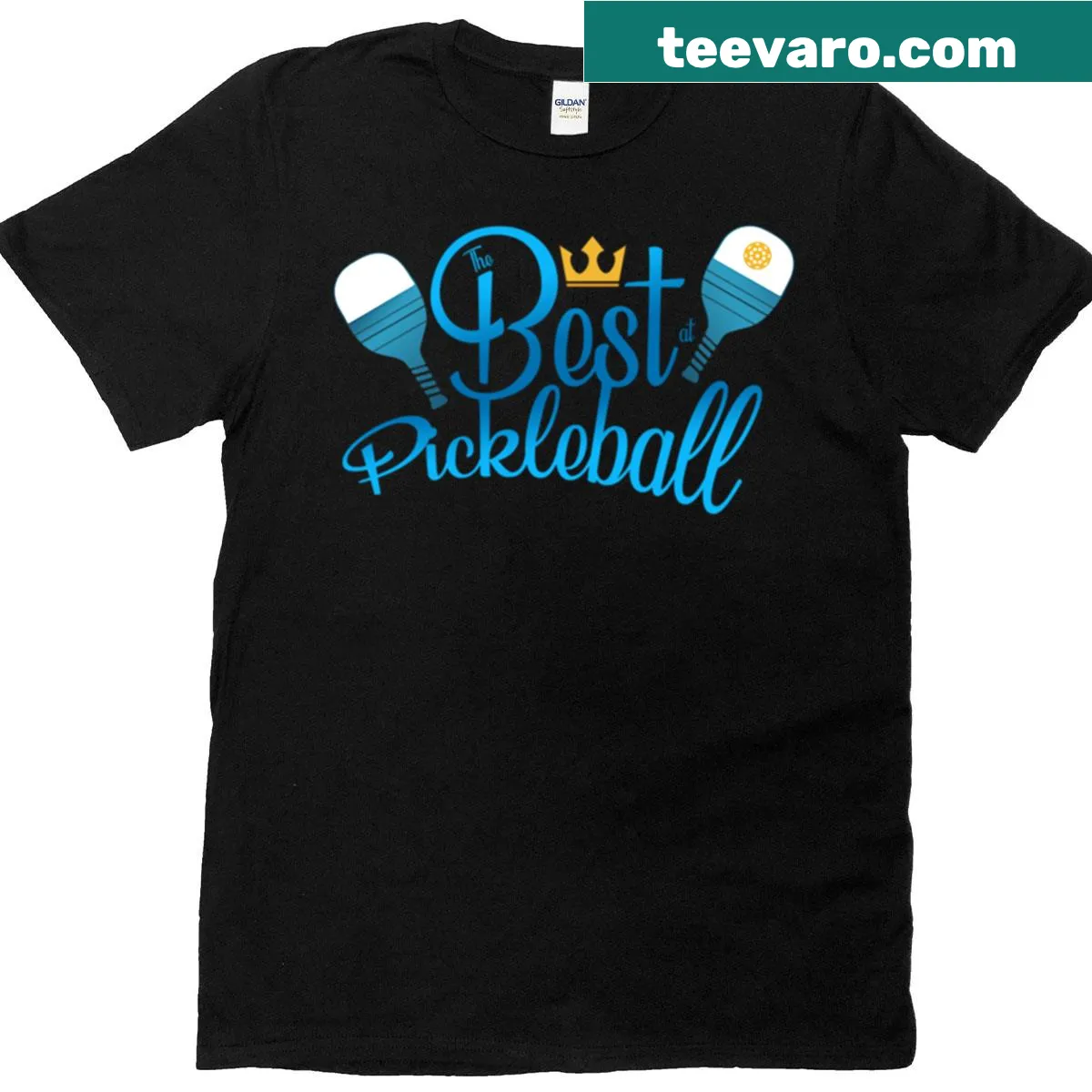 T-shirt for top pickleball players with typography showcasing skills — on a men's t-shirt