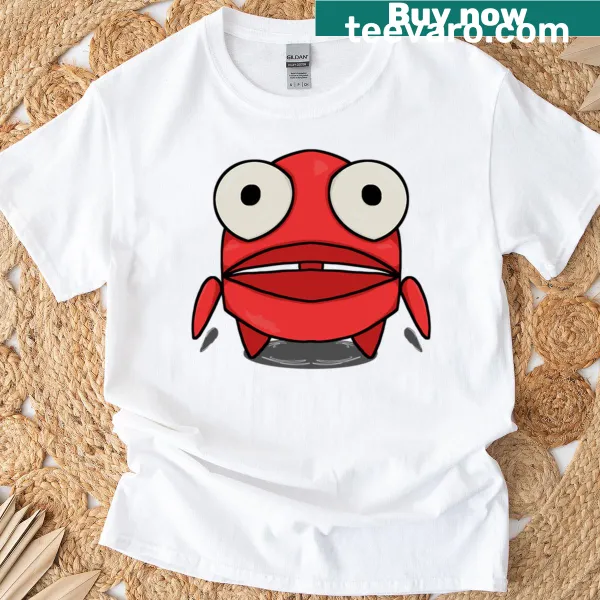 Cartoon red robot graphic T-shirt for whimsical fun
