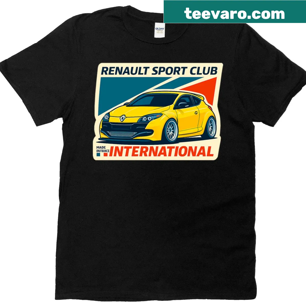 Retro graphic T-shirt inspired by Renault Sport Club — on a men's t-shirt