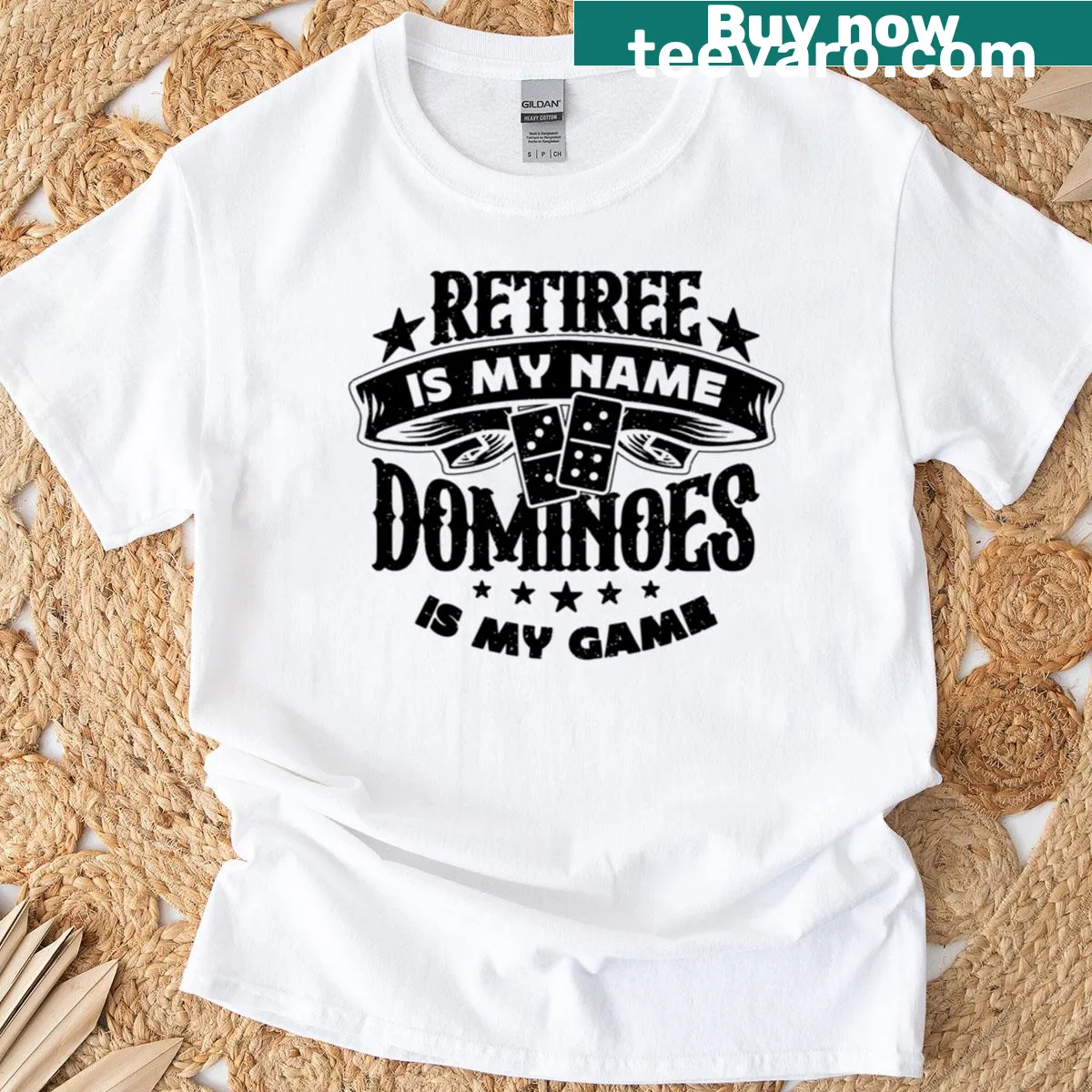 T-shirt with the phrase 'Retiree Is My Name Loves Game Tile' — on a men's t-shirt