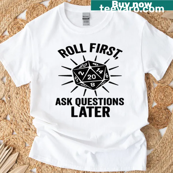 Funny RPG dice design on a gamer t-shirt