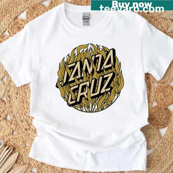 Cartoon Santa skateboarding design on a holiday t-shirt