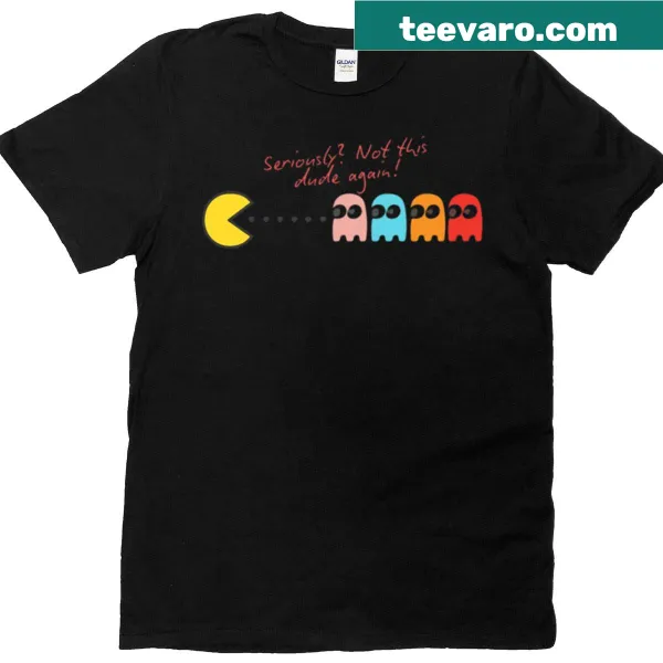 Retro gaming humor t-shirt featuring Pacman and ghosts design