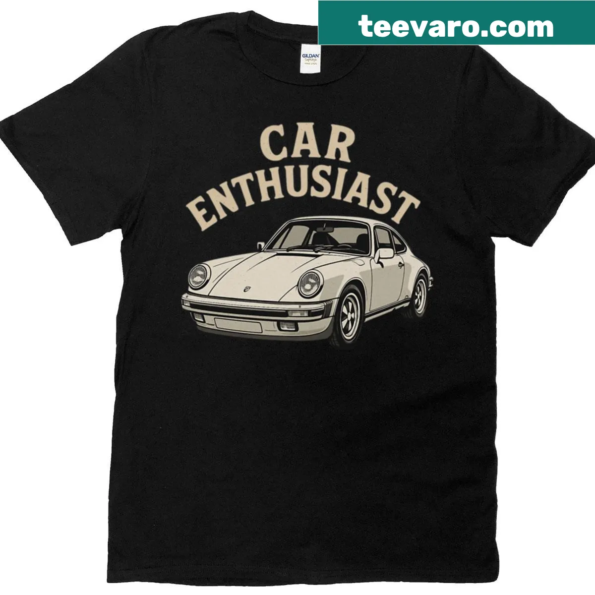 Stylized sports car graphic on a t-shirt — on a men's t-shirt